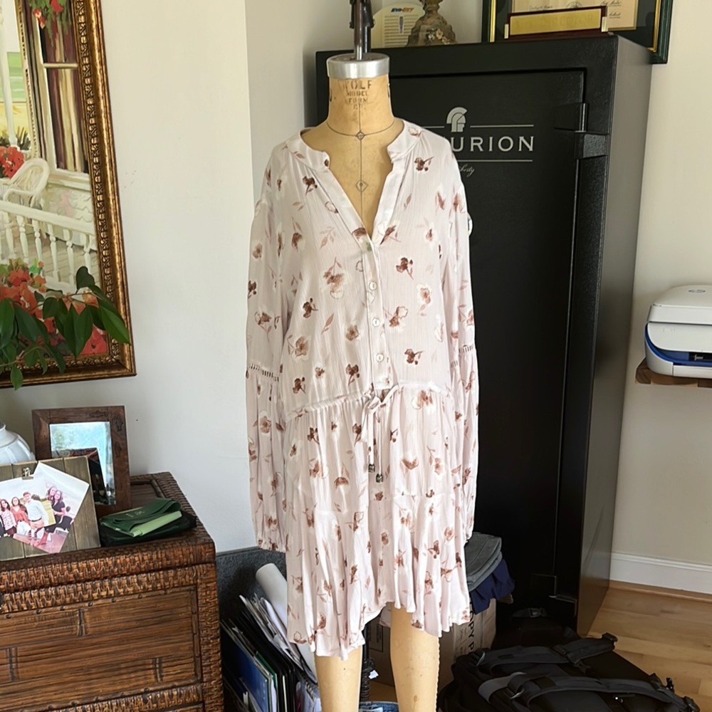 Floral Button-Down Midi Dress